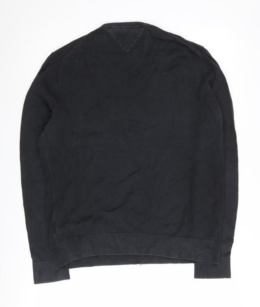 Tommy Hilfiger Men's Black V-Neck Pullover Jumper L