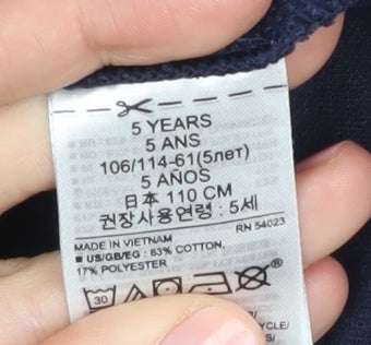 Additional view of Gap girls’ blue full zip hoodie, size 5, years