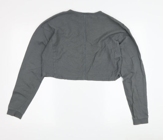 Gymshark Women's Grey Cropped T-Shirt, Size S