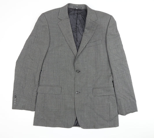 Jaeger Men's Grey 40L Blazer Classic Formal Jacket