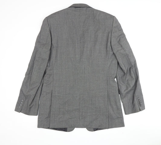 Jaeger Men's Grey 40L Blazer Classic Formal Jacket