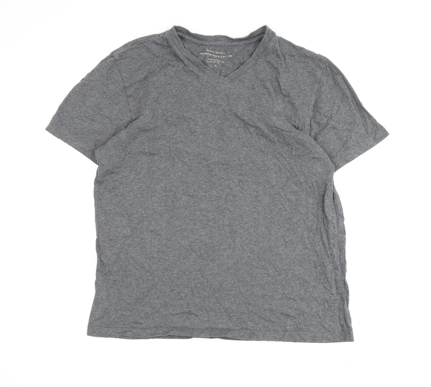 Banana Republic Men's Grey V-Neck T-Shirt Medium
