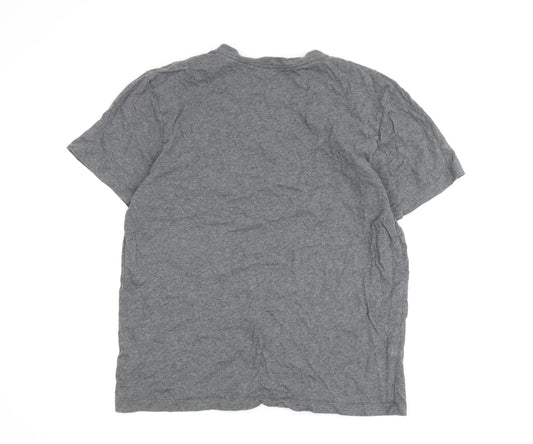 Banana Republic Men's Grey V-Neck T-Shirt Medium