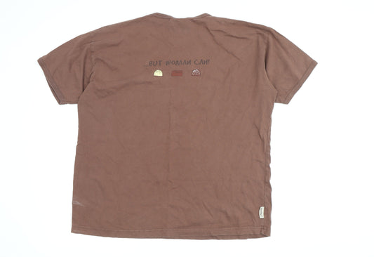 Unisex Adultss UK Size One Size Thorntons Brown 100% Cotton T-Shirt