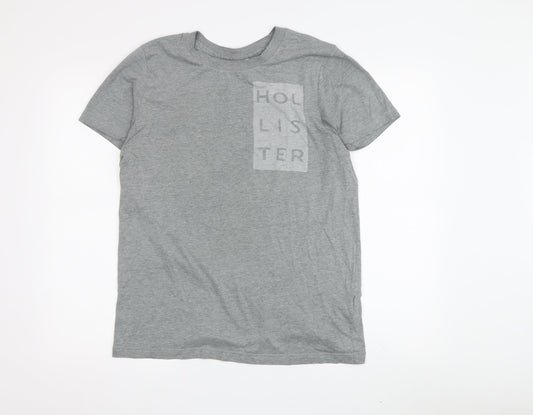 Hollister Men's Grey Short Sleeve T-Shirt Size S