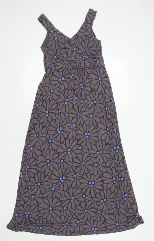 Boden Women's Floral Brown Midi Dress Size 12