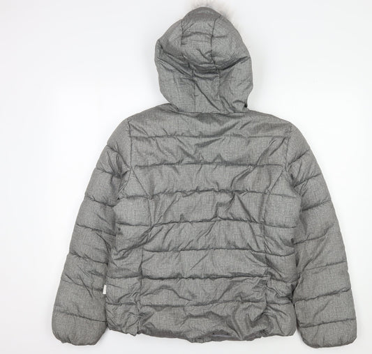 Lee Cooper Women's Grey Hooded Puffer Jacket Size 12