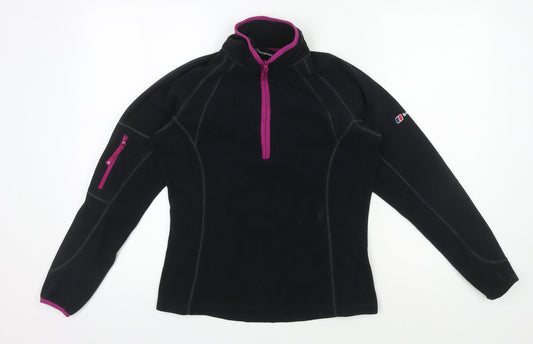 Berghaus Women's Black Fleece Half-Zip Sweatshirt Size 10
