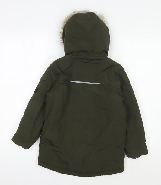 Next Boys Green Parka Coat 6 Years Winter Hooded