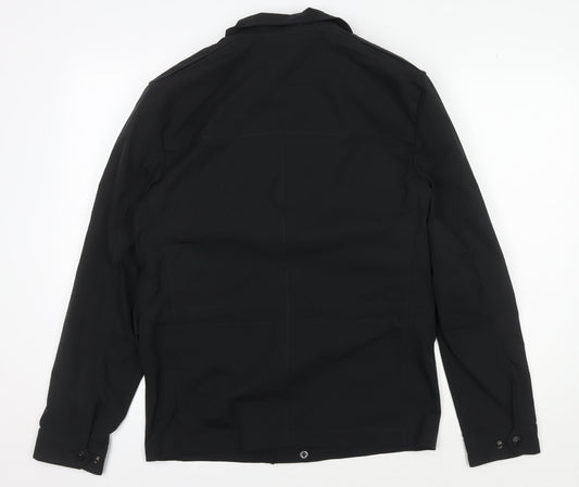 Marks and Spencer Black Military Jacket, Size S, Men's Mid-Length