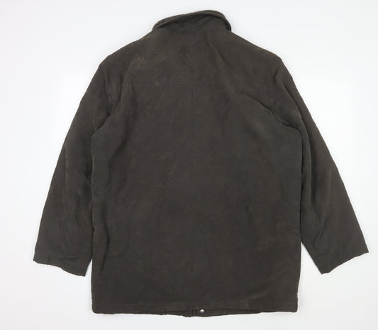 Greenwoods Men’s Medium Green Overcoat, Mid-Length Cotton