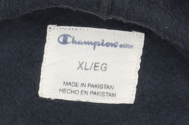 Champion Men's XL Black Pullover Hoodie with Logo