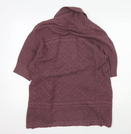 FatFace Women's Purple Cardigan, S, Roll Neck