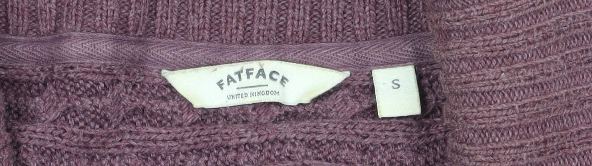 FatFace Women's Purple Cardigan, S, Roll Neck