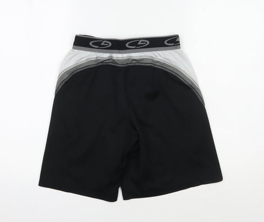 Champion Boys Black Athletic Shorts 12-13 Years Mesh Polyester