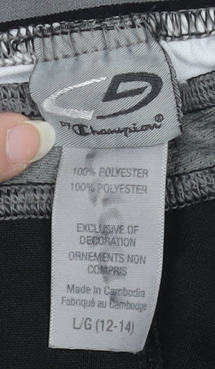 Champion Boys Black Athletic Shorts 12-13 Years Mesh Polyester