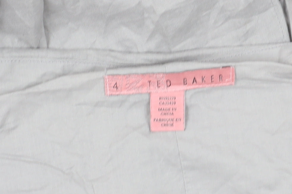 Ted Baker Women's Grey A-Line Skirt, Size 4, Embroidered