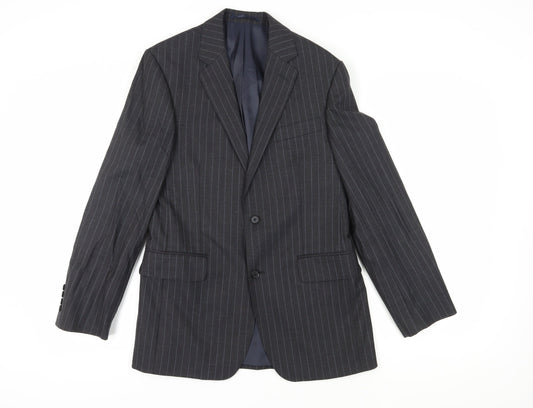Austin Reed Men's Grey Striped Blazer, Size 38R, Formal