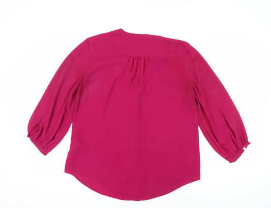 Lauren Ralph Lauren Women’s Pink V-Neck Blouse L