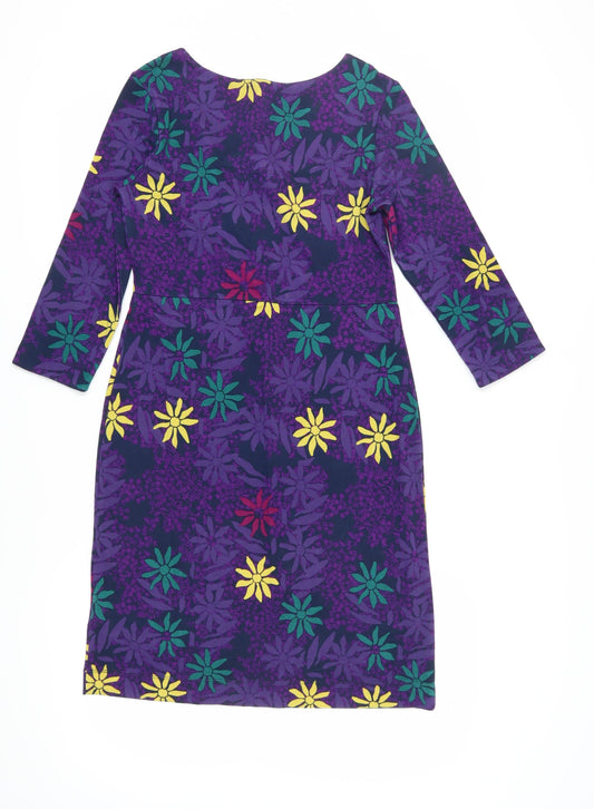 White Stuff Women's Multicoloured Floral Shift Dress Size 10