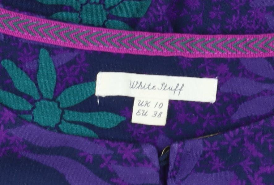 White Stuff Women's Multicoloured Floral Shift Dress Size 10