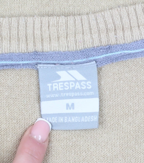 Trespass Women's Beige V-Neck Pullover Jumper M
