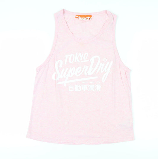 Superdry Men's XS Pink Sleeveless Logo Tank Top