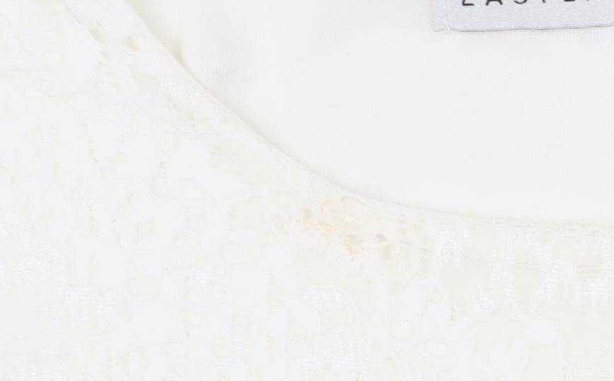 Eastex Women's Ivory Lace Blouse, Size 12, Short Sleeve, Casual