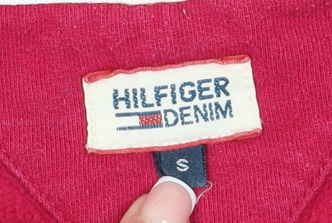 Hilfiger Denim Women's Red Hoodie, Size S, Full Zip Casual
