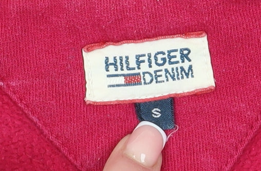 Hilfiger Denim Women's Red Hoodie, Size S, Full Zip Casual