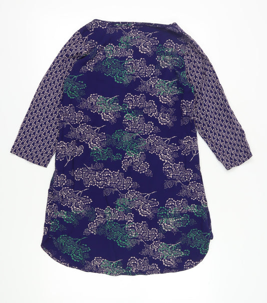White Stuff Women's Blue Floral Shift Dress Size 14