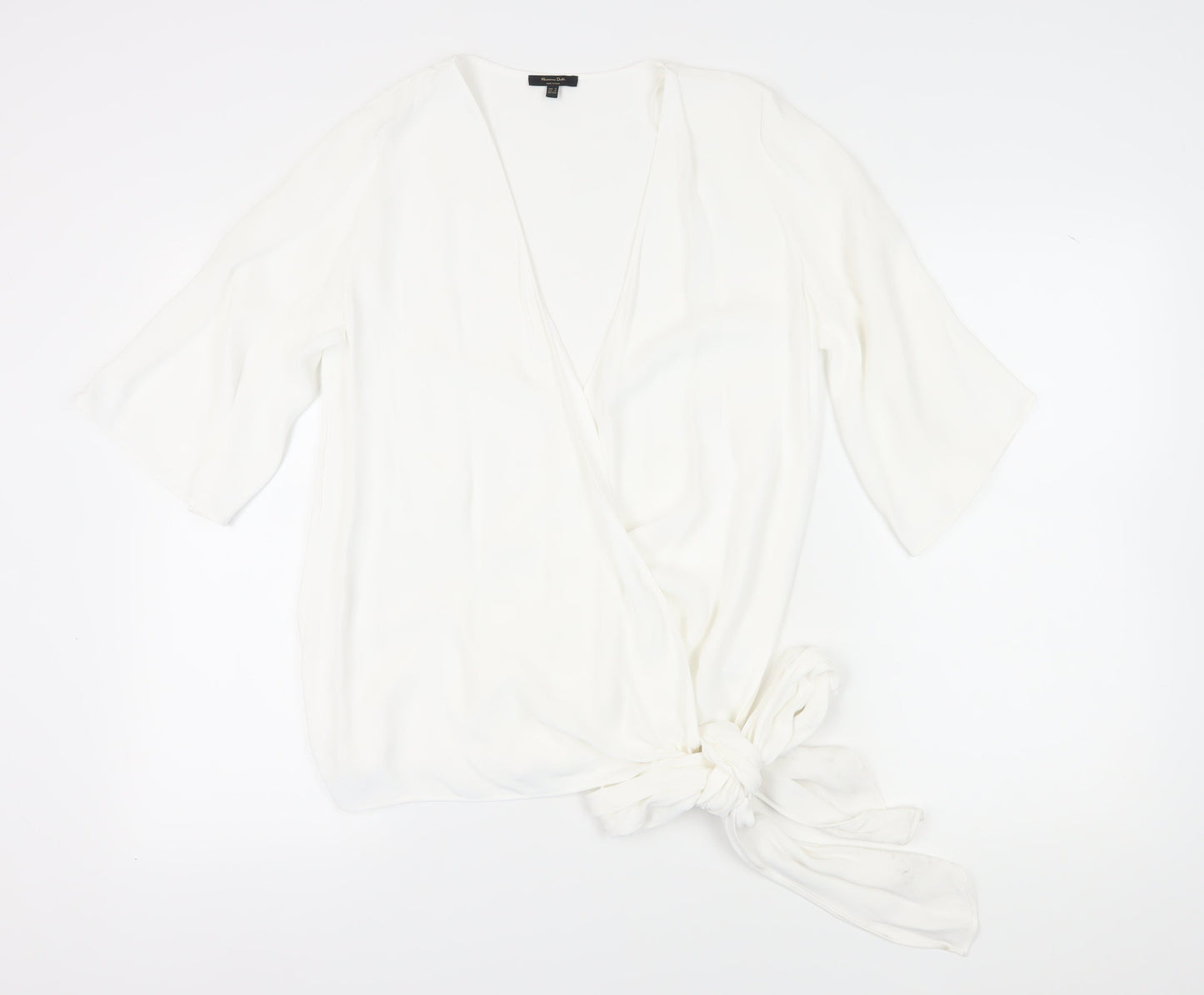 Massimo Dutti Women’s White Wrap Blouse XS