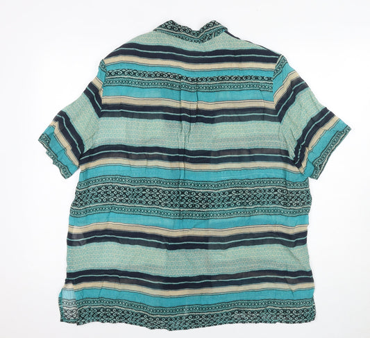 Eastex Women's Multicoloured Striped Collared Blouse, Size 16