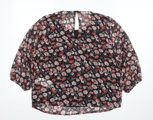 Jacqueline de Yong Women's Multicoloured Floral Blouse Size 8