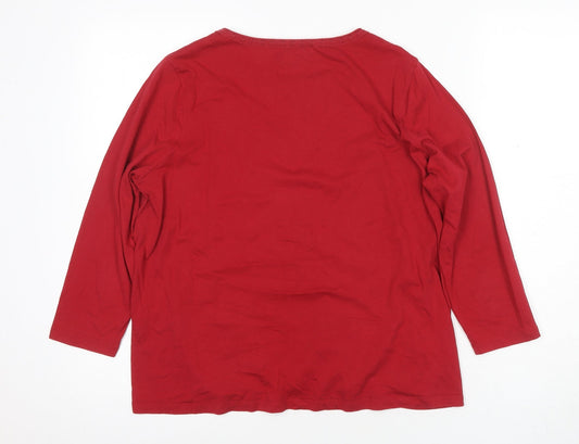 Womens UK Size 4 Laura Ashley Red Cotton Blend Blouse
