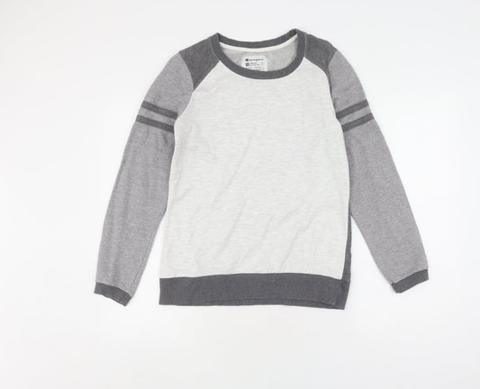 Champion Unisex Grey Colourblock Sweatshirt S