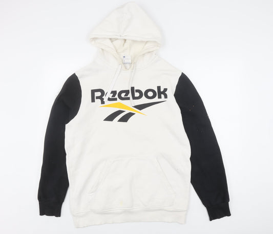 Reebok Men's White Pullover Hoodie M - Logo Sportswear
