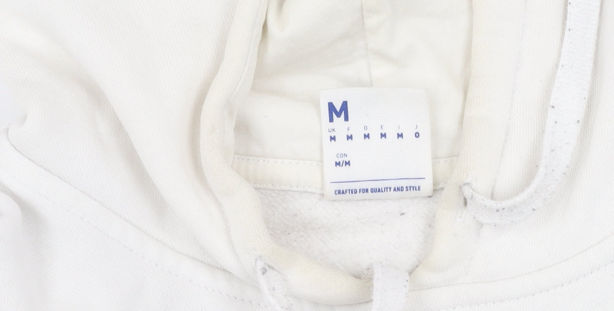Reebok Men's White Pullover Hoodie M - Logo Sportswear