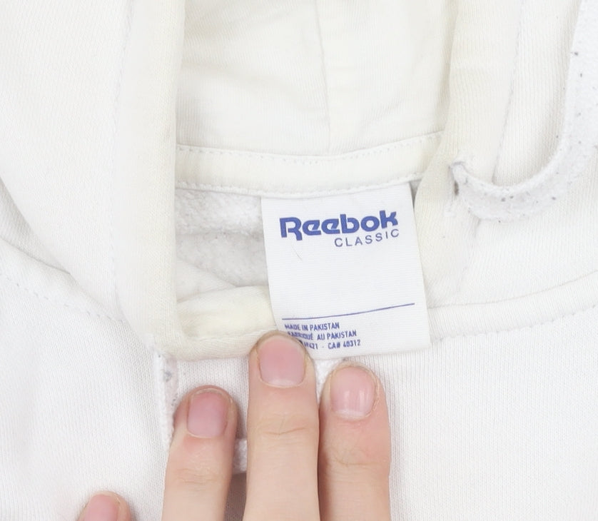 Reebok Men's White Pullover Hoodie M - Logo Sportswear