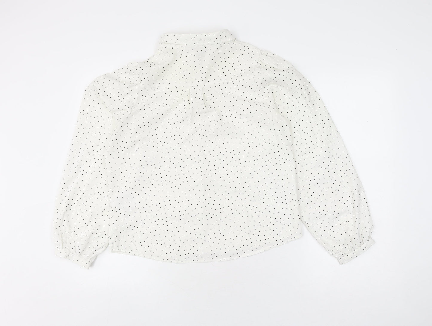 Brave Soul Women’s White Polka Dot Button-Up Shirt S