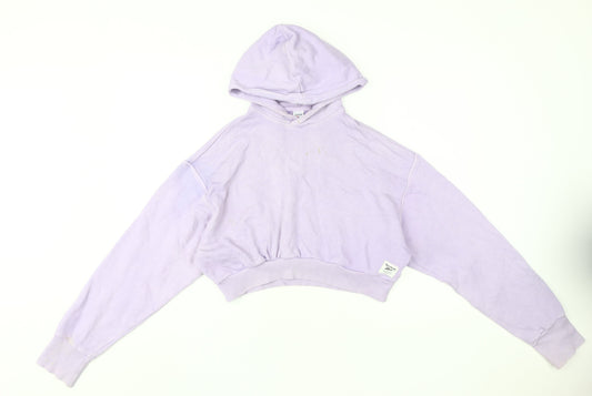 Reebok Women's Purple Hoodie - Small, Comfortable Pullover