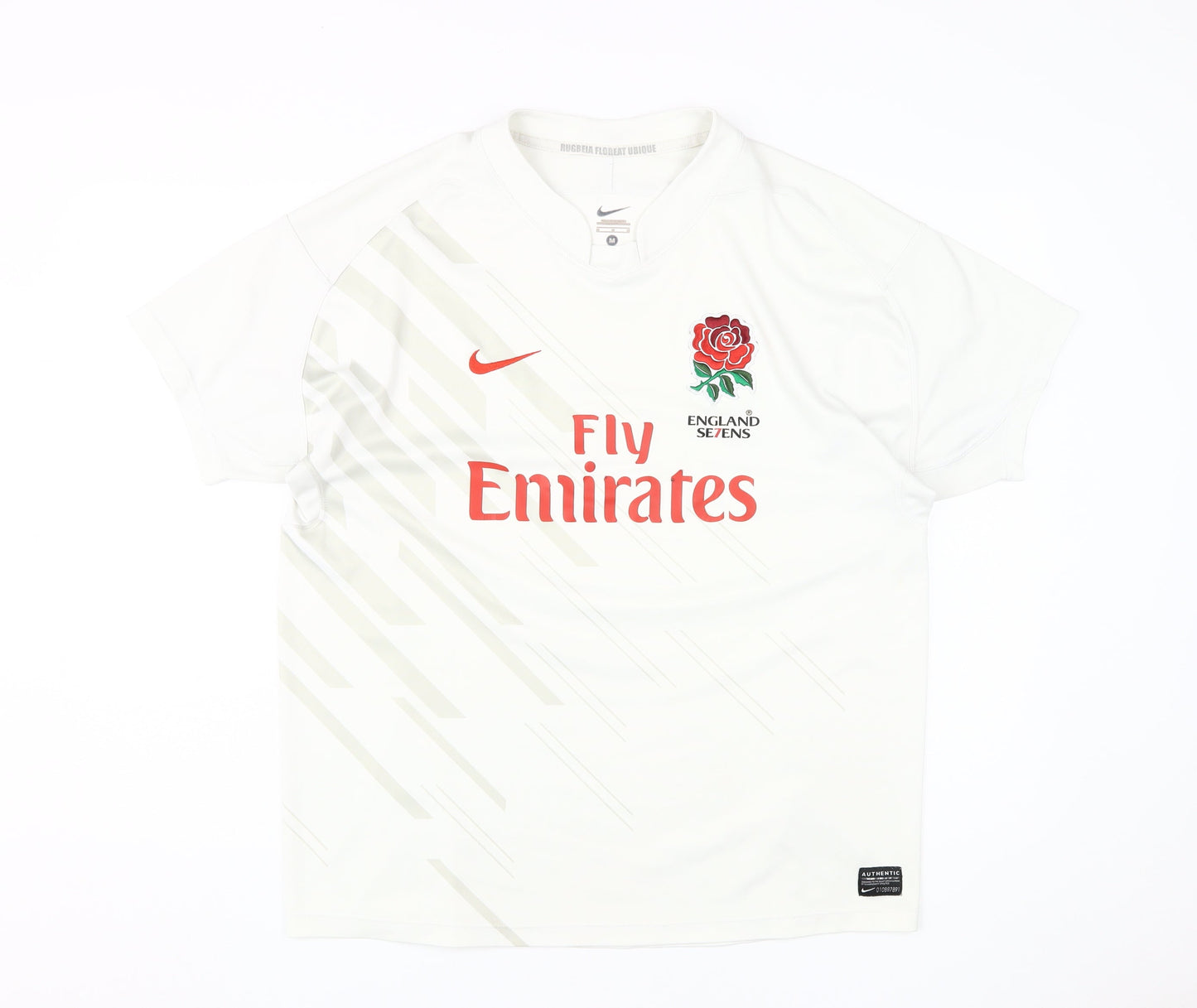 Nike Men’s White Rugby Jersey, M, Quick Dry, Sporty