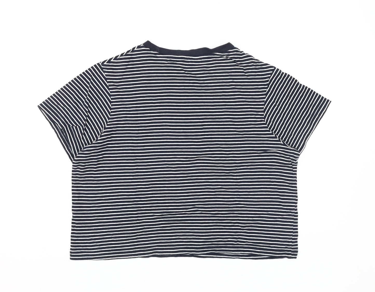 Jack Wills Women's Black Striped T-Shirt, Size 10