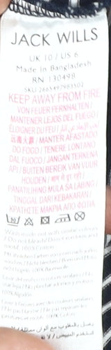 Jack Wills Women's Black Striped T-Shirt, Size 10