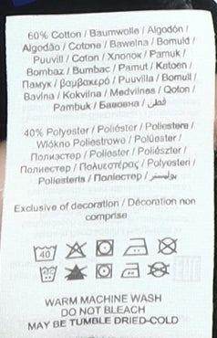 Brand and care label for Jack & Jones boys’ black jogger trousers 164