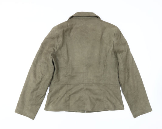 BHS Women's Green Mid-Length Jacket, Size 14