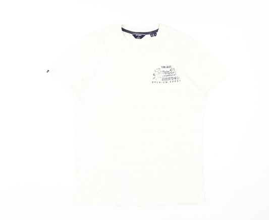 Mens UK Size S Superdry White Cotton T-Shirt