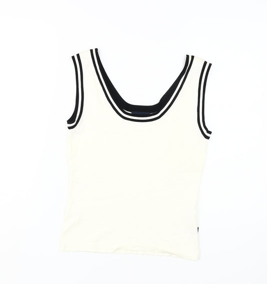 Womens UK Size 20 Australian White Viscose Blend Tank