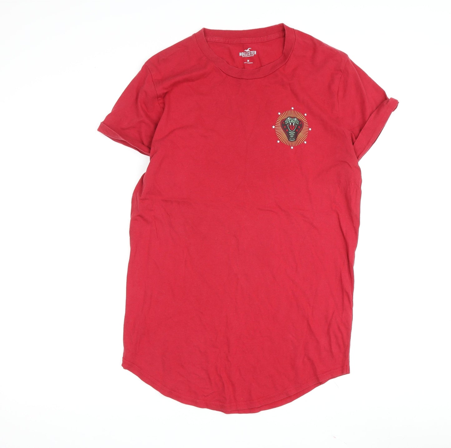 Hollister Men's Red Graphic Print T-Shirt, Size M