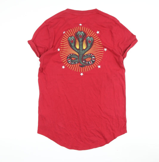 Hollister Men's Red Graphic Print T-Shirt, Size M